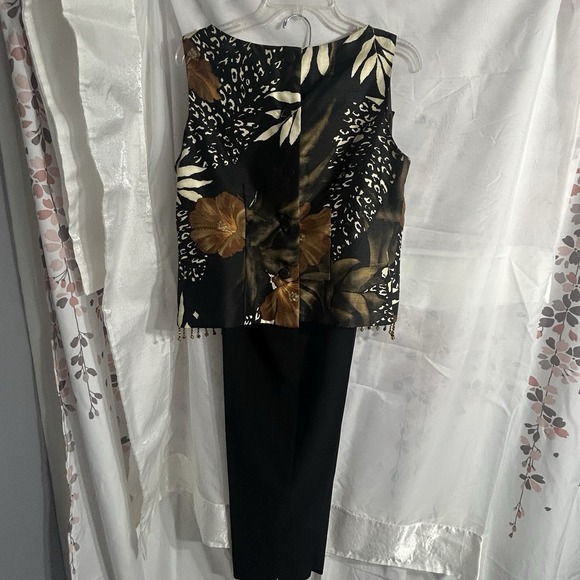 Jessica Howard Women's 2 Piece Pant Set With Beaded Fringe Top , Buttons In Back - Picture 1 of 16